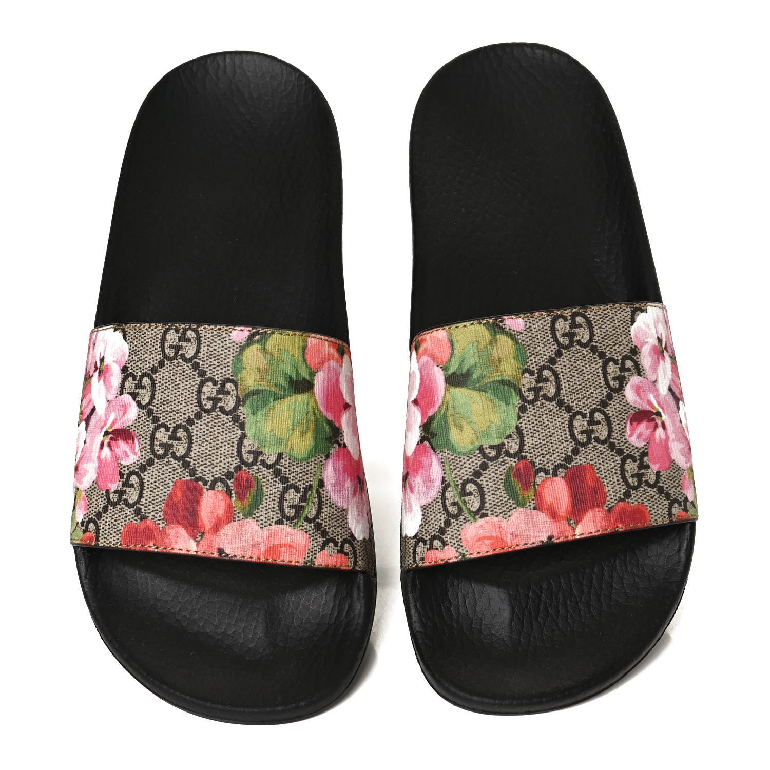 Gucci GG Supreme Monogram Blooms Slide Sandals 37 Beige Multicolor 5 of 11