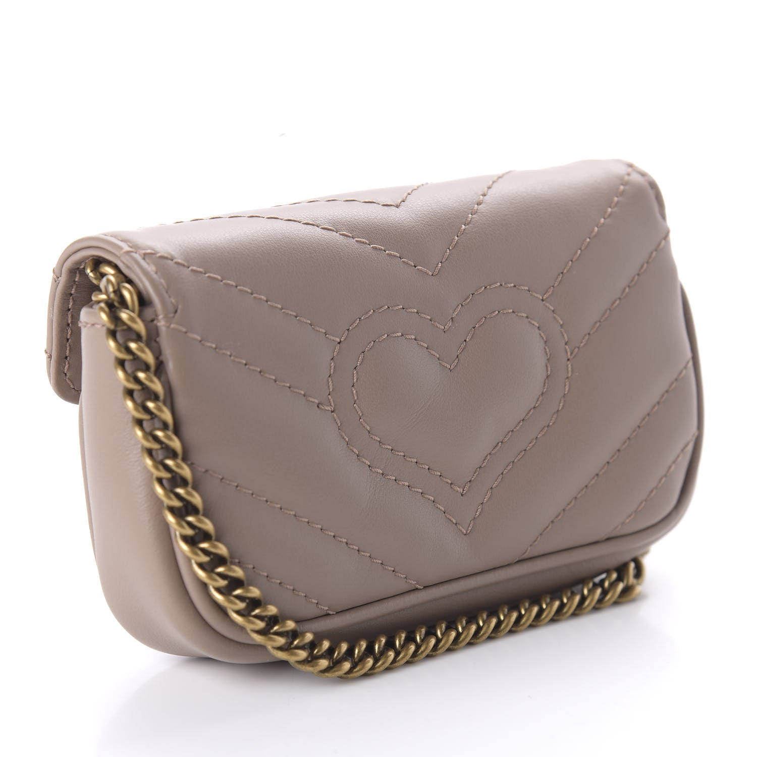 Gucci Calfskin Matelasse Heart GG Marmont 2.0 Coin Purse On A Chain Porcelain Rose 3 of 10