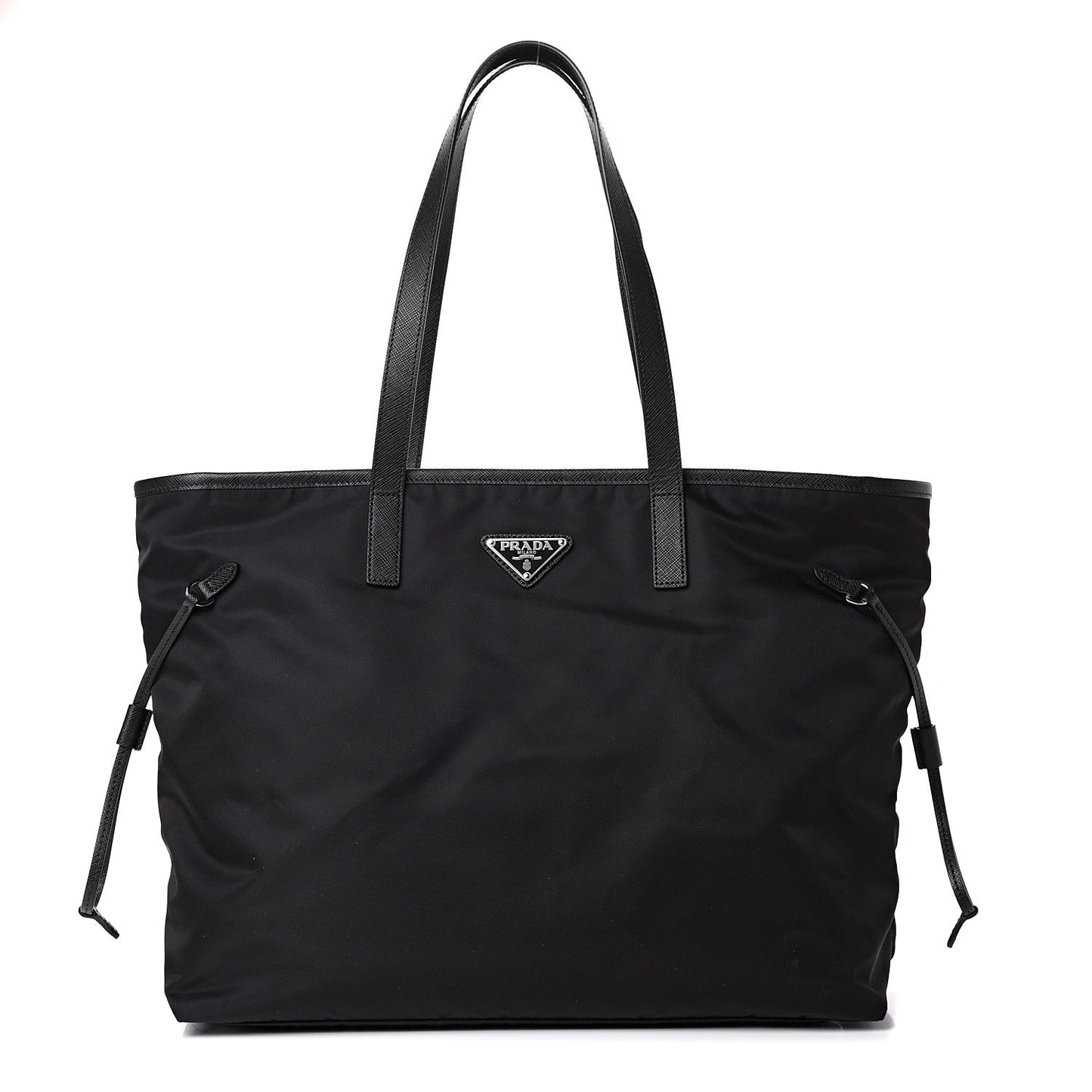 Tessuto Nylon Vela Saffiano Tote Black