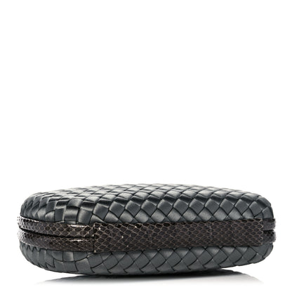 Bottega Veneta Satin Intreccio Impero Ayers Knot Clutch Grey 4 of 9