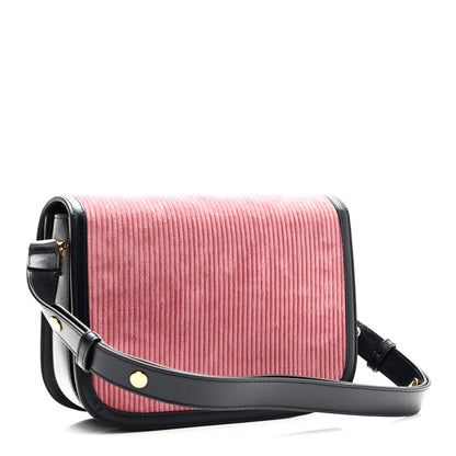 Gucci Lanzo Stretch Cord Azalea Calfskin Horsebit 1955 Shoulder Bag Lipstick Rose Blue 3 of 10