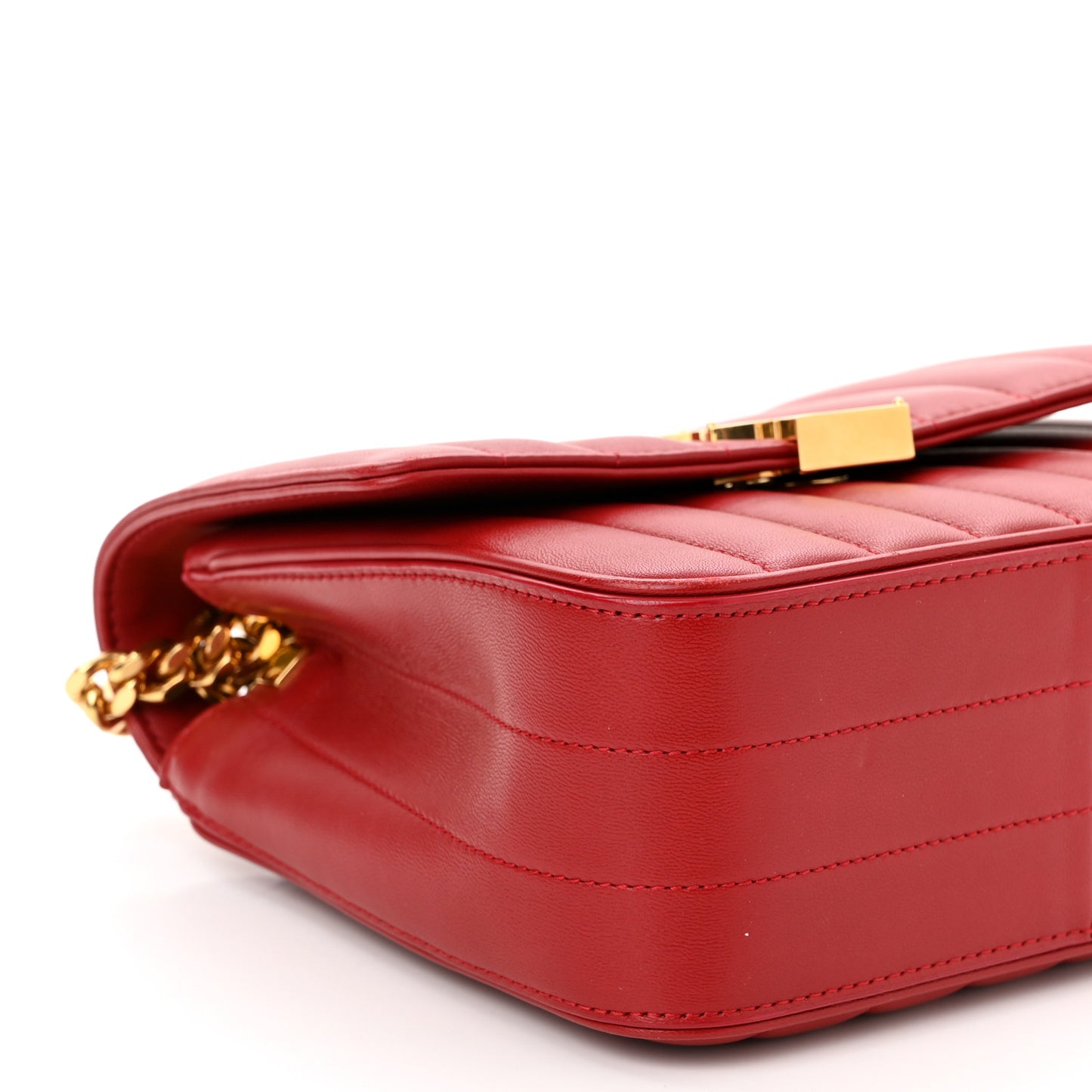 Lambskin Matelasse Monogram Medium Vicky Chain Bag Rouge Eros