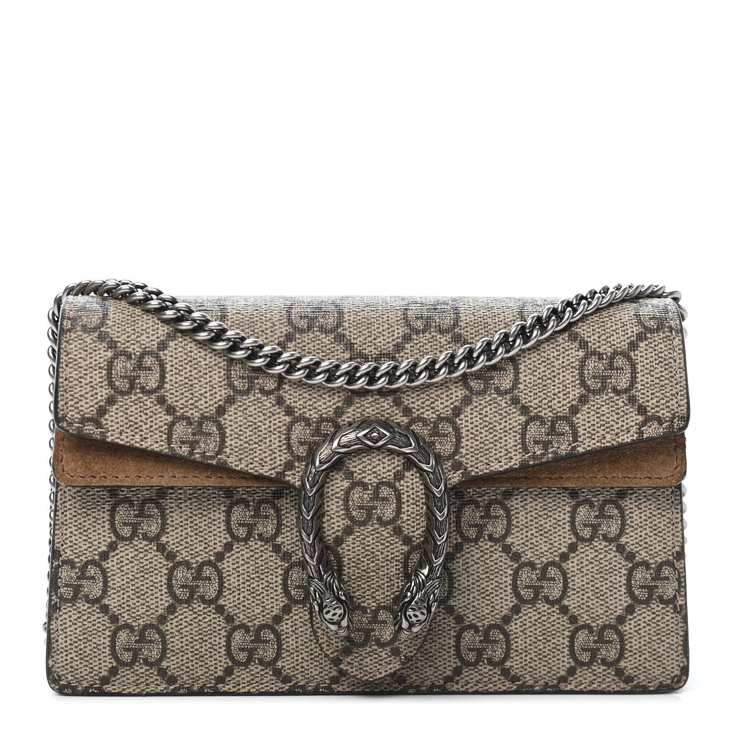 Gucci GG Supreme Monogram Super Mini Dionysus Shoulder Bag Taupe 1 of 9