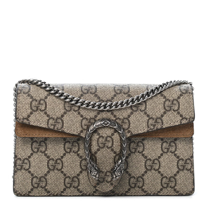 Gucci GG Supreme Monogram Super Mini Dionysus Shoulder Bag Taupe 1 of 9