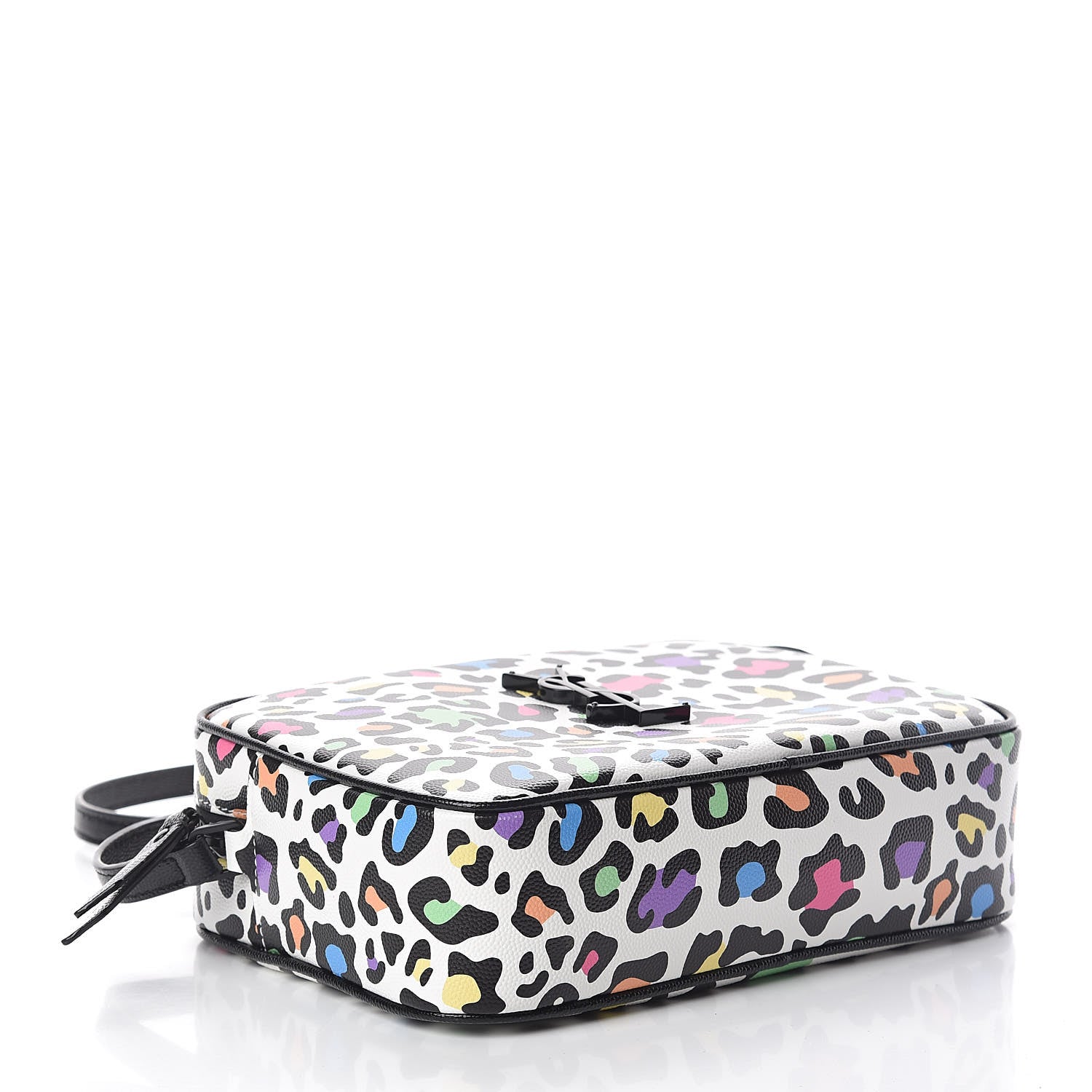 Saint Laurent Grain De Poudre Medium Classic Monogram Multicolor Leopard Print Camera Bag Black 4 of 11