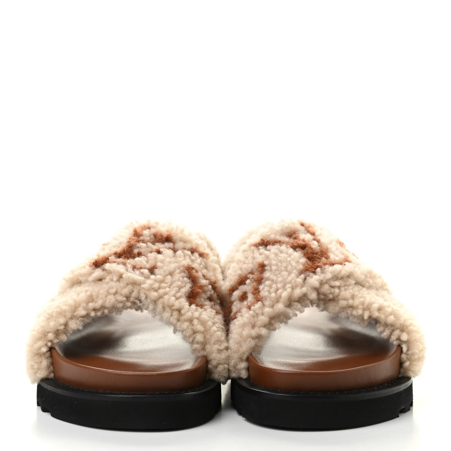 Shearling Paseo Sandals 38 Brown
