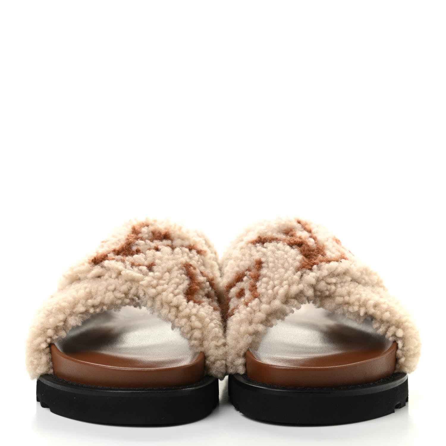 Louis Vuitton Shearling Paseo Sandals 38 Brown 2 of 11