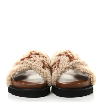 Louis Vuitton Shearling Paseo Sandals 38 Brown 2 of 11