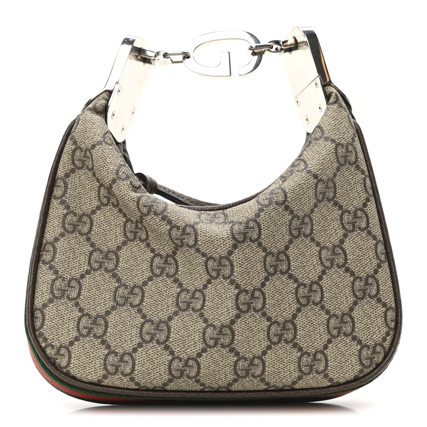 Gucci GG Supreme Monogram Textured Dollar Calfskin Web Mini Attache Bag Beige Ebony New Acero Beige Ebony New Acero 1 of 10