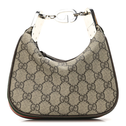 Gucci GG Supreme Monogram Textured Dollar Calfskin Web Mini Attache Bag Beige Ebony New Acero Beige Ebony New Acero 1 of 10
