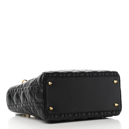 Christian Dior Lambskin Cannage Medium Lady Dior Black 3 of 8