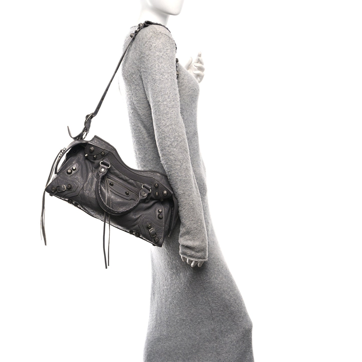 Agneau Arena Neo Cagole City Handbag Dark Grey