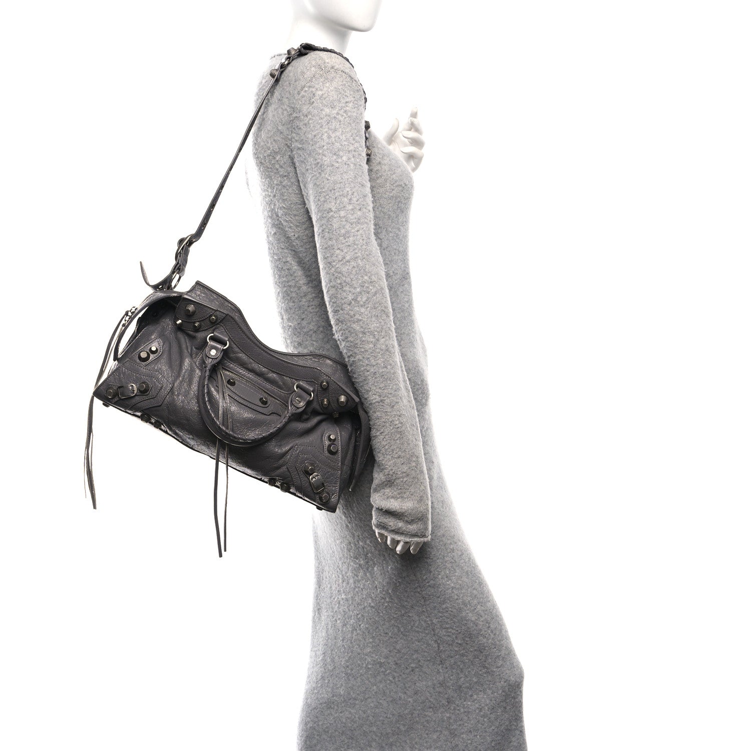 Balenciaga Agneau Arena Neo Cagole City Handbag Dark Grey 2 of 11