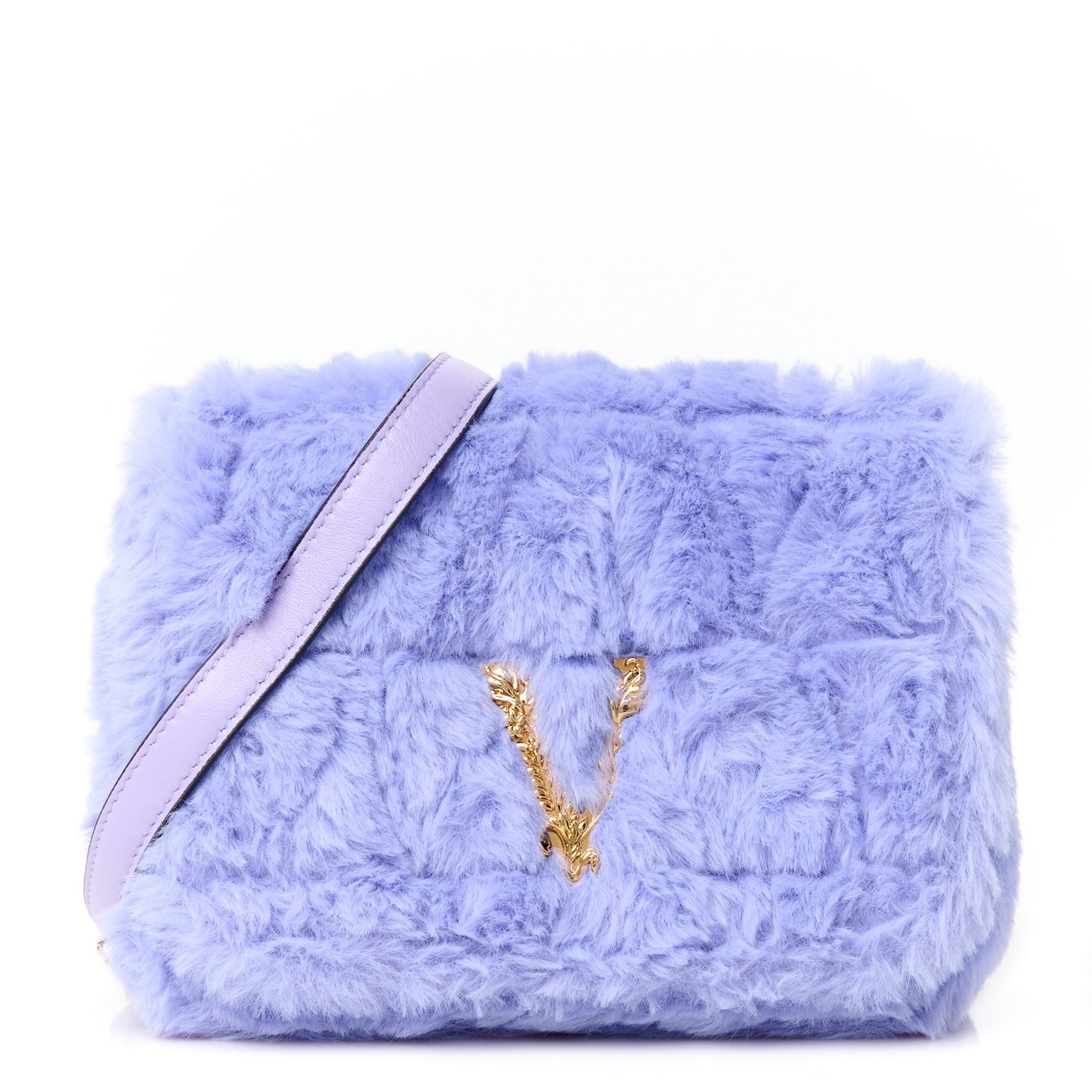 Faux Fur Quilted Virtus Shoulder Bag Orchid
