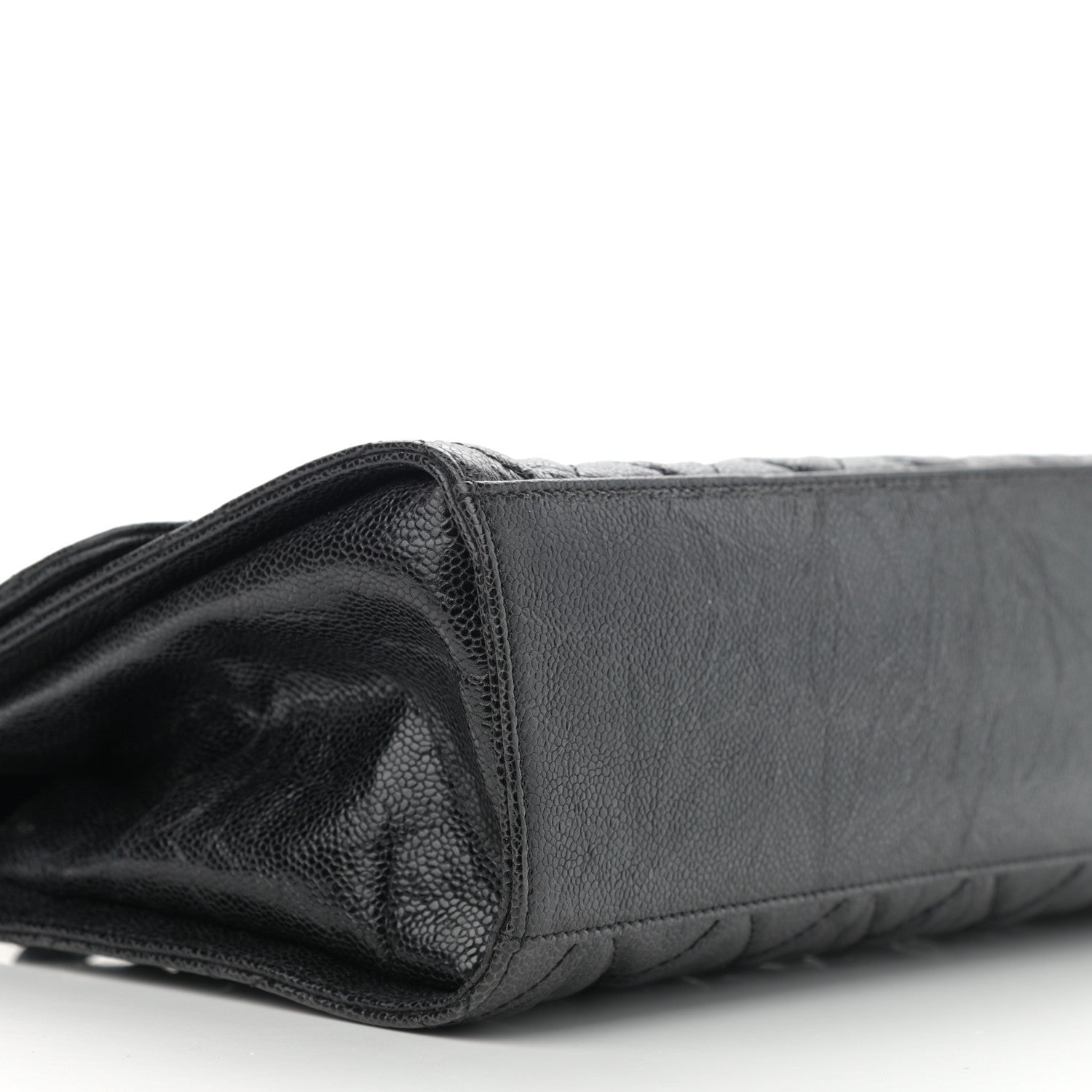 Chanel Crumpled Grained Calfskin Jumbo CC Crave Flap Black 9 of 10