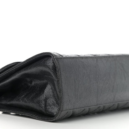 Chanel Crumpled Grained Calfskin Jumbo CC Crave Flap Black 9 of 10