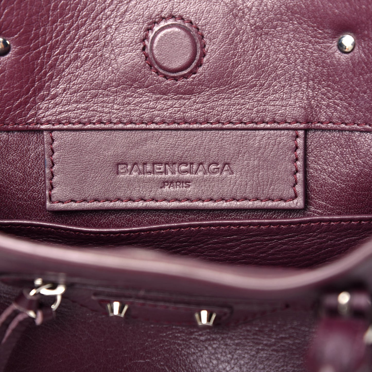 Calfskin Papier Mini A4 Zip Around Tote Rouge Aubergine