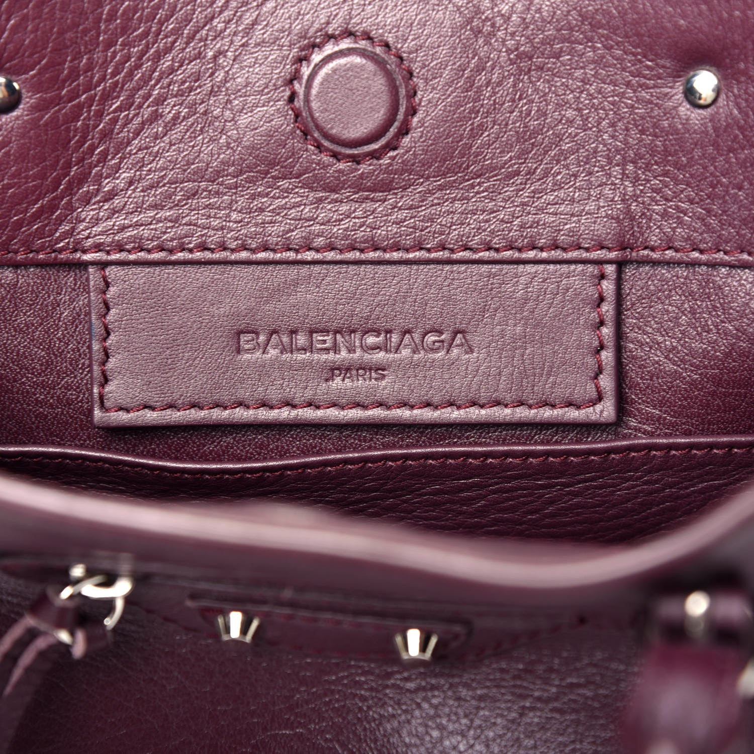 Balenciaga Calfskin Papier Mini A4 Zip Around Tote Rouge Aubergine 6 of 9
