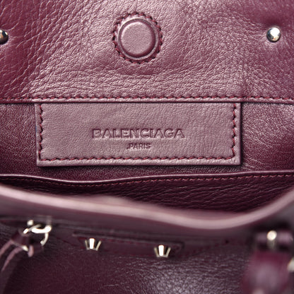 Balenciaga Calfskin Papier Mini A4 Zip Around Tote Rouge Aubergine 6 of 9