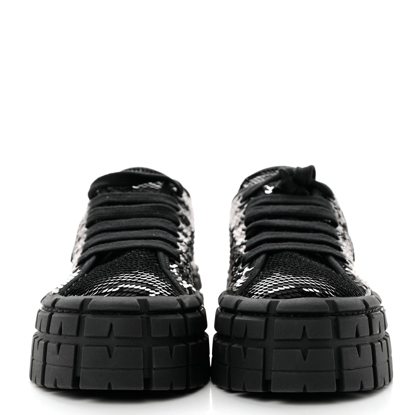 Paillettes Triangle Logo Double Wheel 50mm Sneakers 38 Black