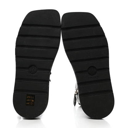 Louis Vuitton X FORNASETTI Lambskin Calfskin Square Pillow Flat Ankle Boots 38 Black 6 of 9