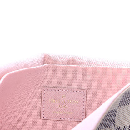 Louis Vuitton Damier Azur Pochette Felicie Chain Wallet Rose Ballerine 6 of 9