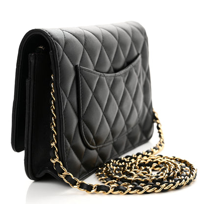 Chanel Lambskin Quilted Wallet On Chain WOC Black 3 of 11