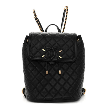 Chanel Caviar Quilted Filigree Backpack Black 1 of 10