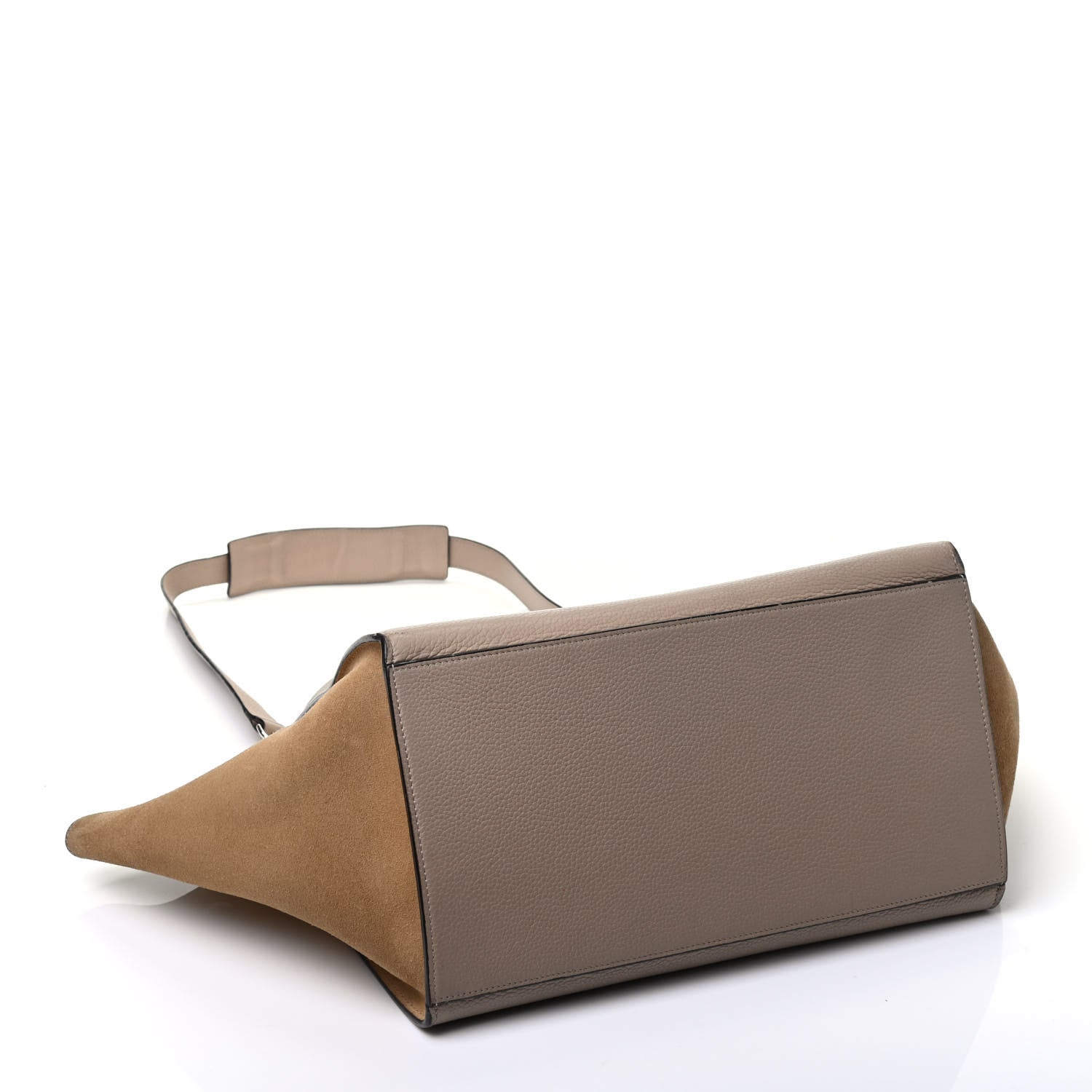 Celine Drummed Calfskin Suede Medium Trapeze Dune 5 of 9