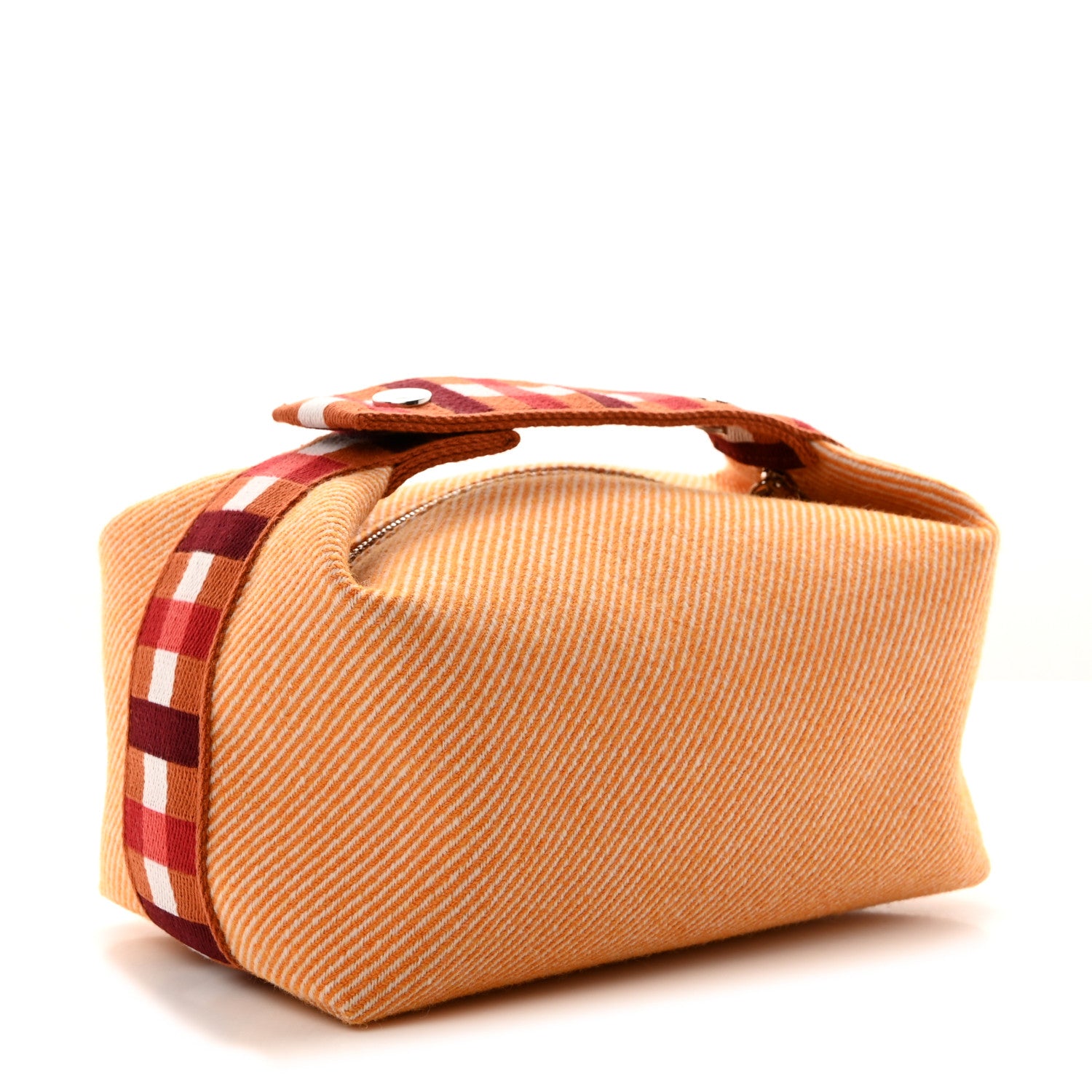 Hermes Merino Wool Small Au Carre Bride-A-Brac Pouch Fauve 3 of 12