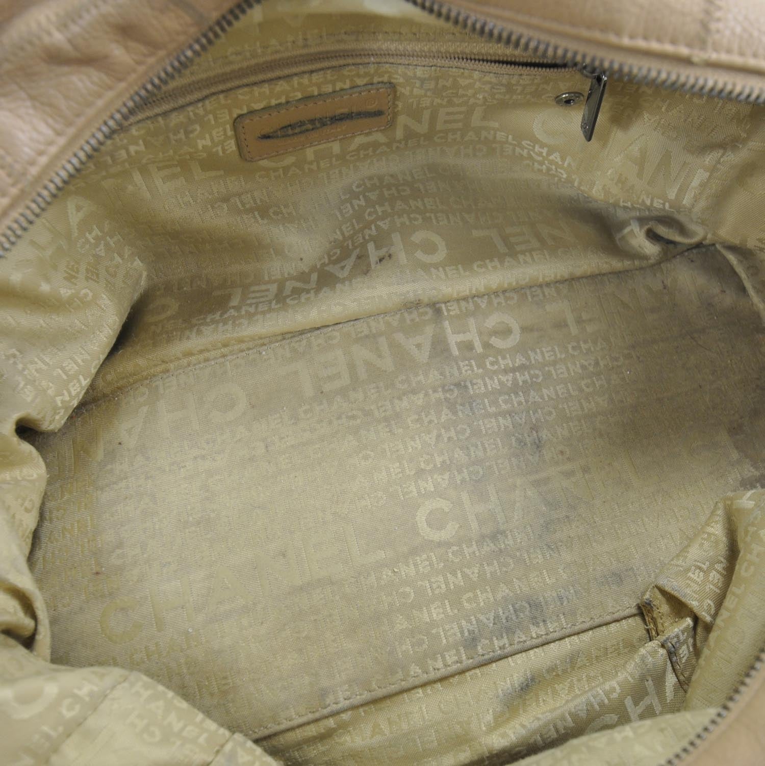 Chanel Leather Square Stitched Satchel Beige 6 of 8