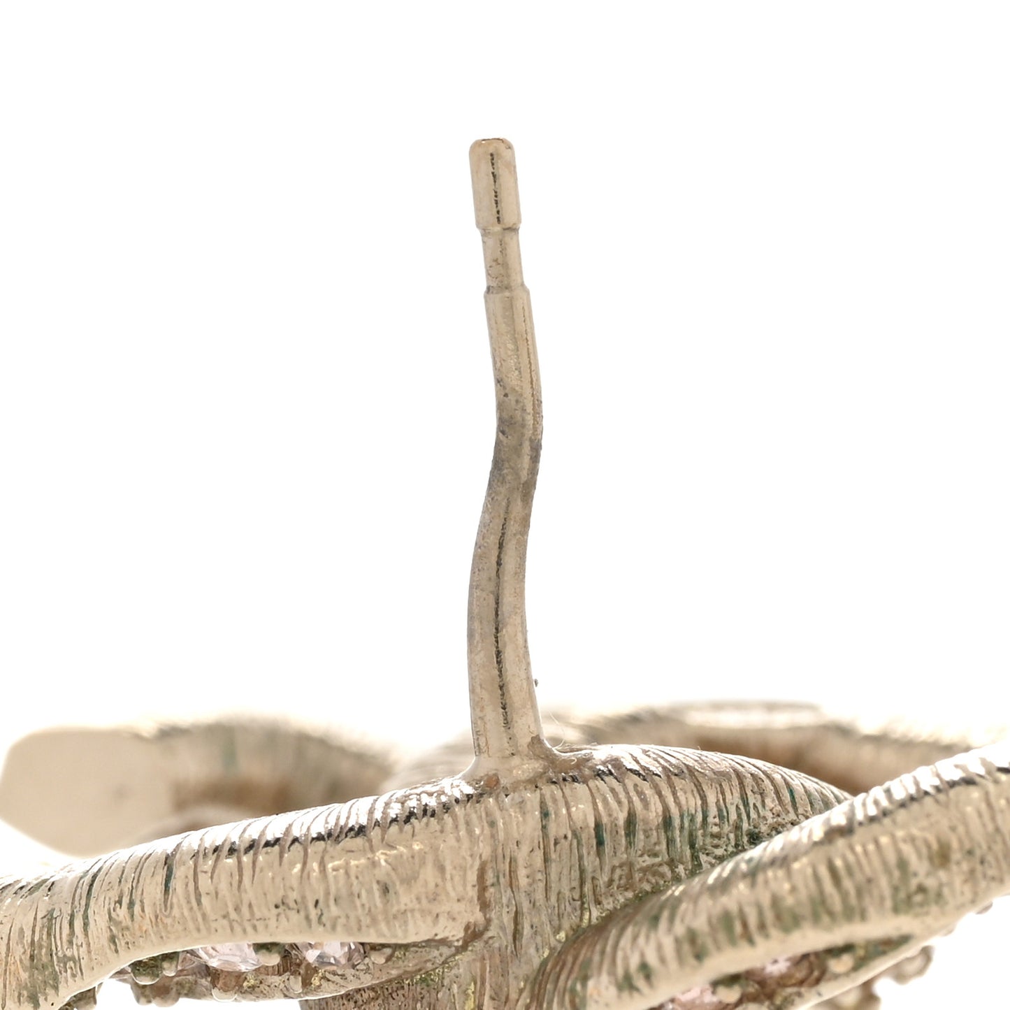 Crystal Twisted CC Earrings Light Gold Pale Pink