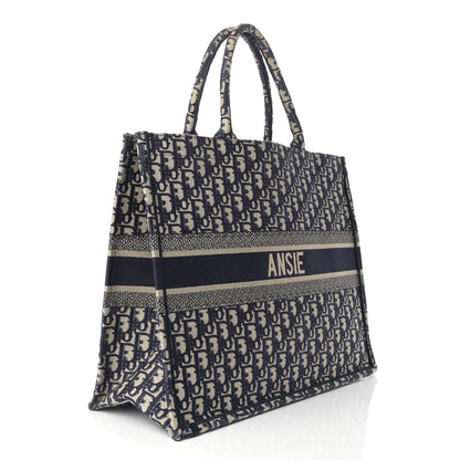 Christian Dior Oblique Large Book Tote Blue Multicolor 3 of 17