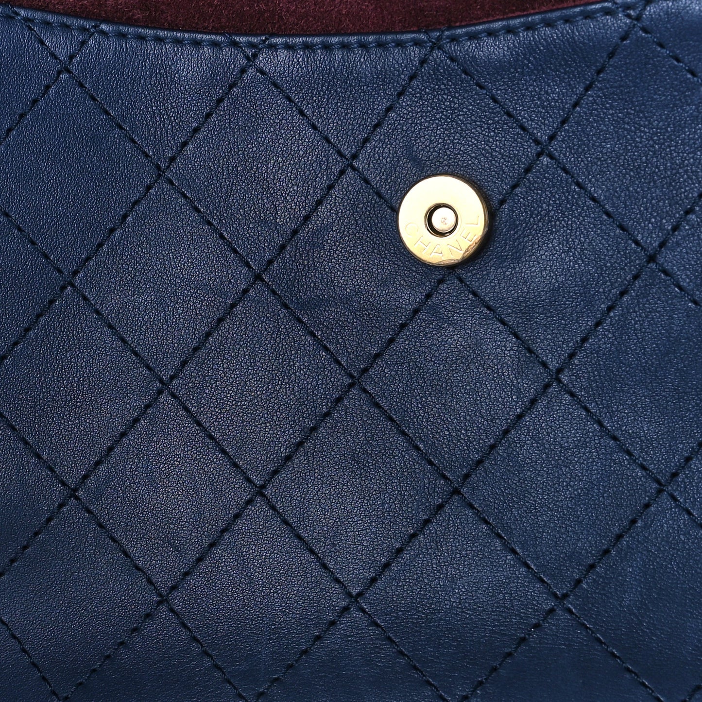 Calfskin Stitched Messenger Flap Bag Navy