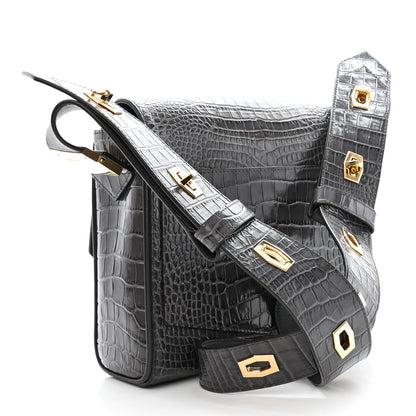 Givenchy Calfskin Crocodile Embossed Medium Eden Storm Grey 4 of 15