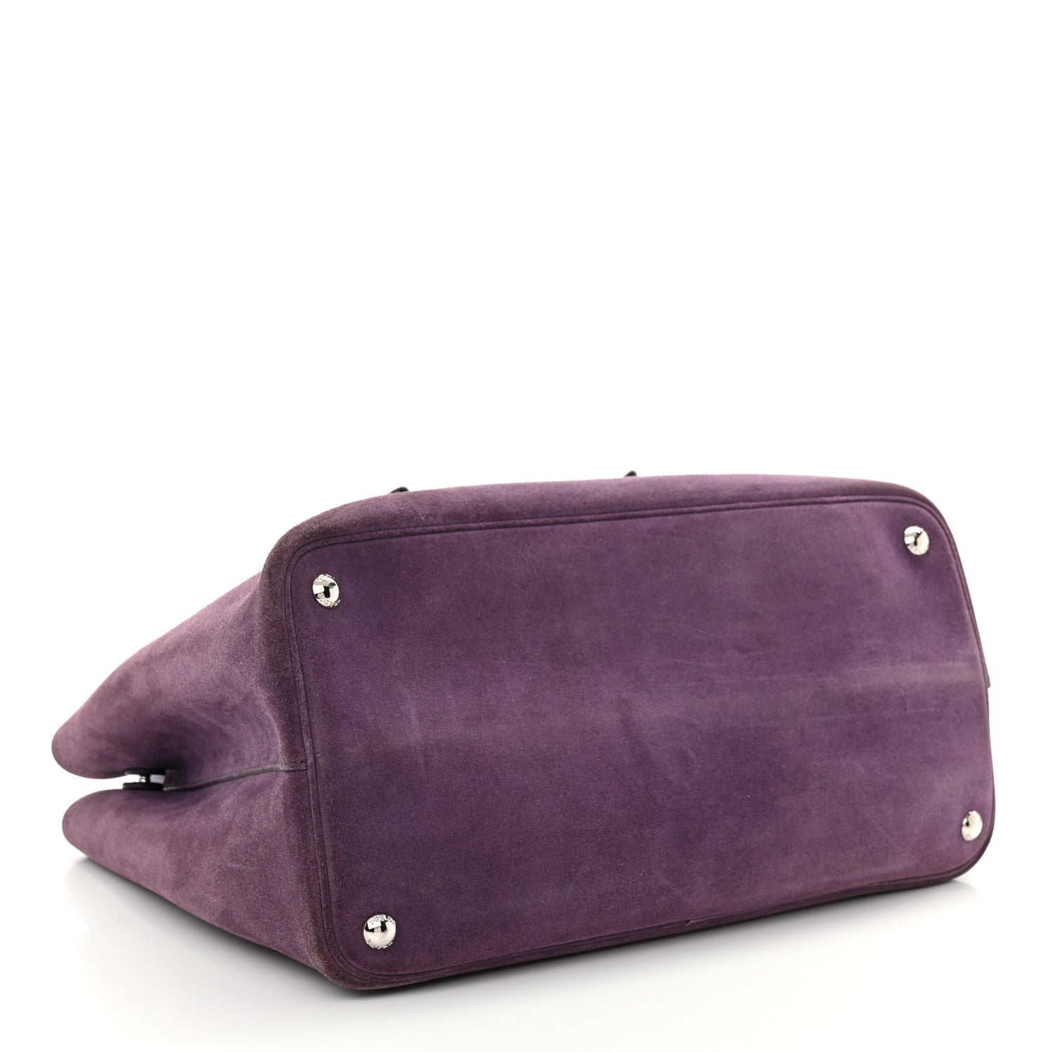 Prada Scamosciato Suede Medium Double Handle Tote Uva Nocciolo 4 of 13