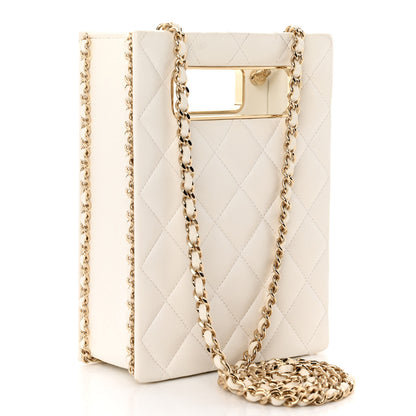Chanel Caviar Quilted Evening Box Bag White 3 of 11