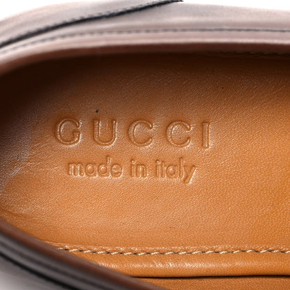 Gucci Betis Glamour Calfskin Horsebit Mens Jordaan Loafers 8 Fondente 7 of 9