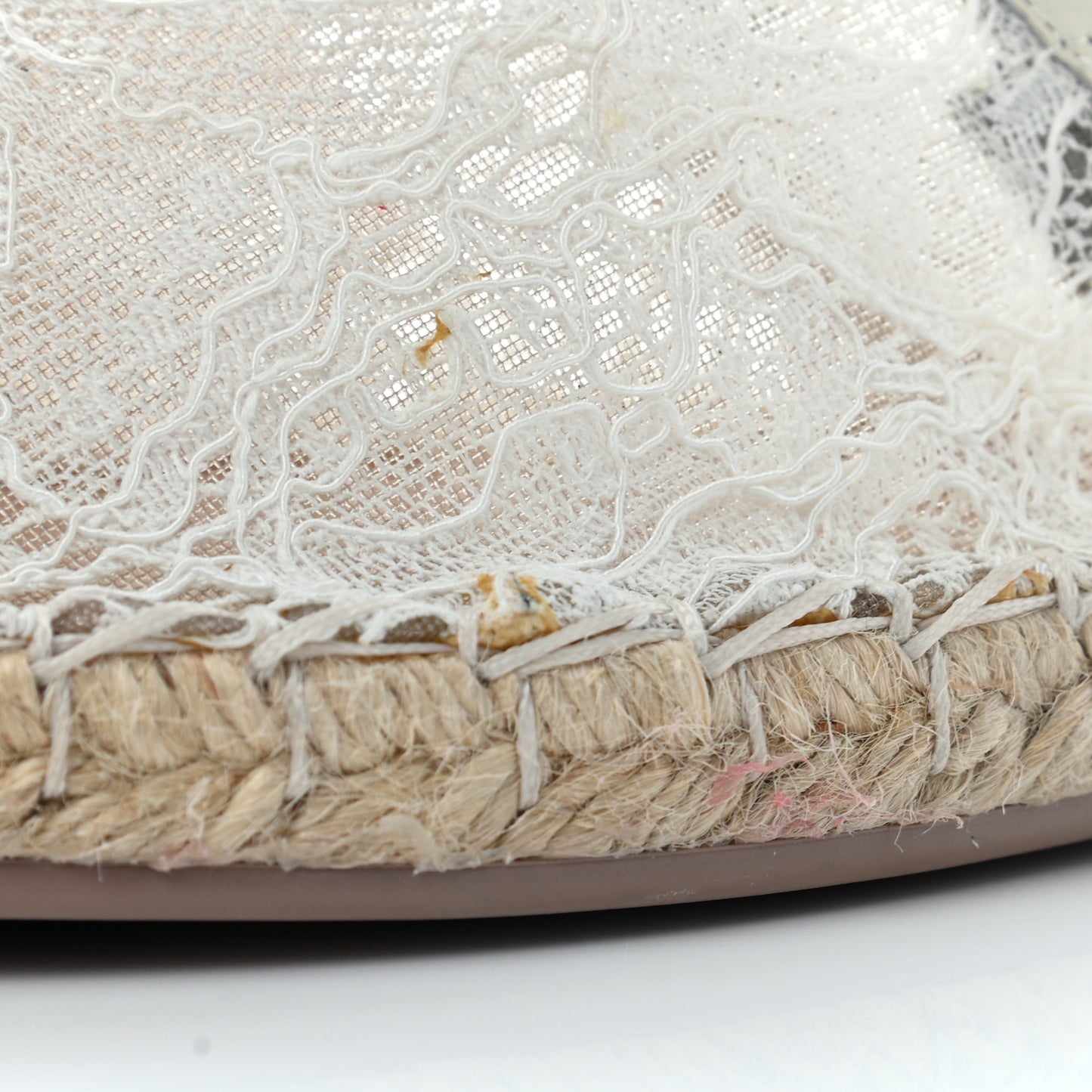 Lace Espadrilles 36 White