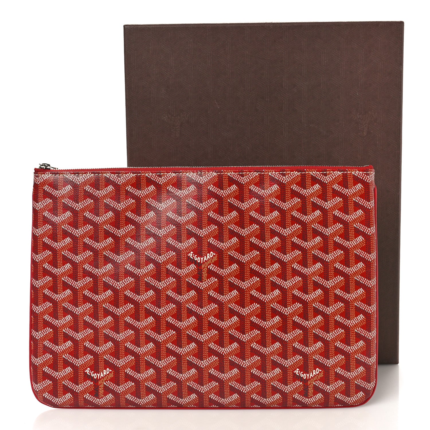 Goyard Goyardine Senat Pochette MM Burgundy 8 of 8