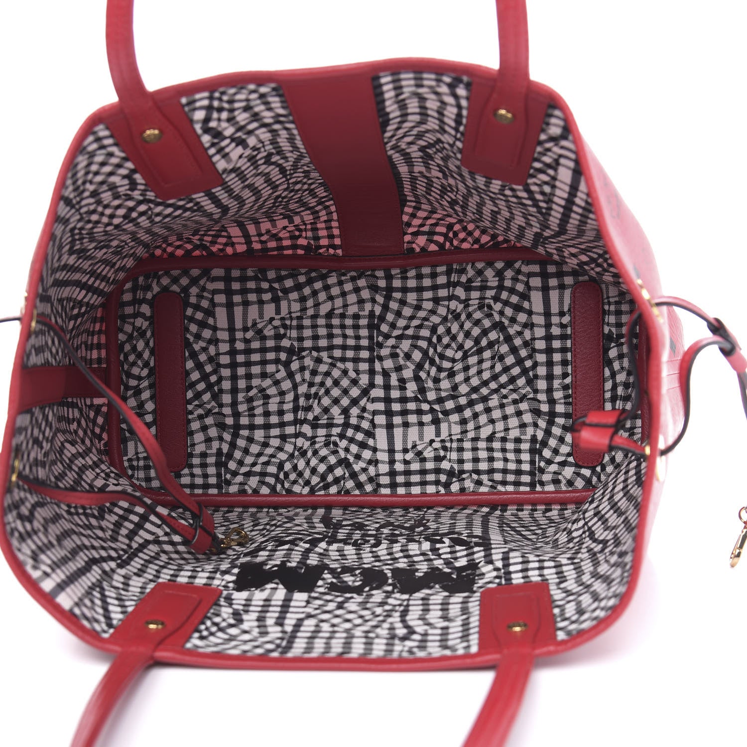 MCM Visetos Medium Liz Reversible Shopper Tote Ruby Red 8 of 13
