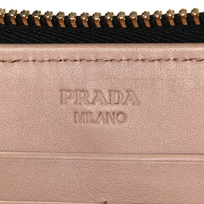 Prada Soft Calf Zip Around Wallet Black 6 of 7