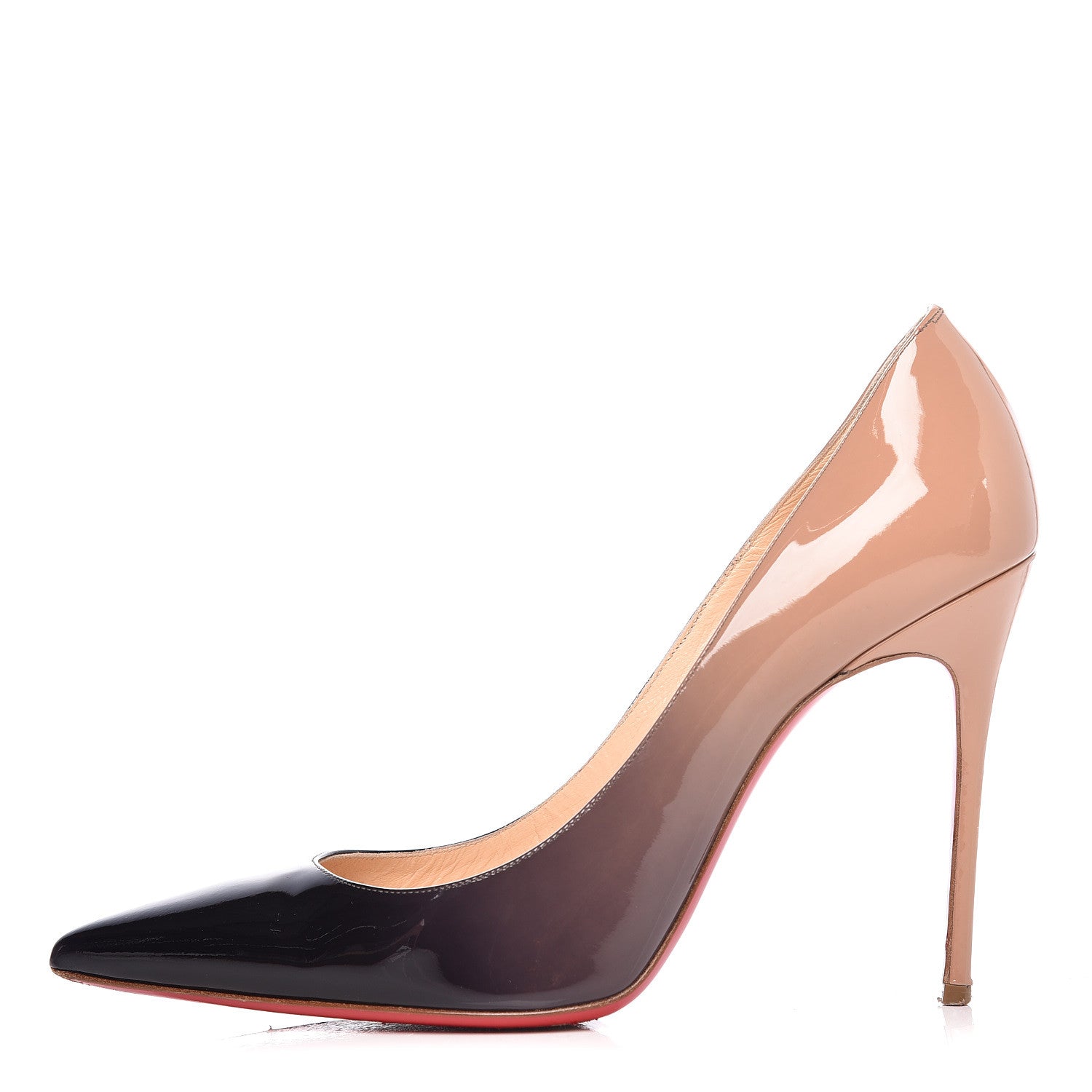 Christian Louboutin Patent Degrade Decollete 554 100 Pumps 39.5 Black Nude 1 of 10