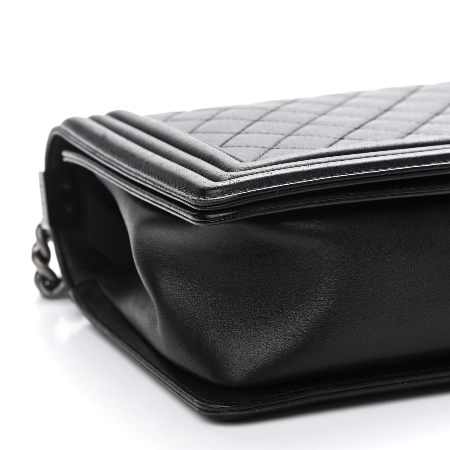 Lambskin Quilted New Medium Boy Flap Black