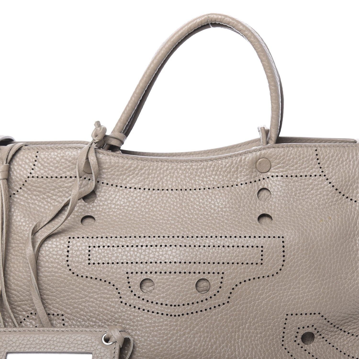 Balenciaga Veau Grana Perforated Blackout Hardware S City Gris Cendre 9 of 11