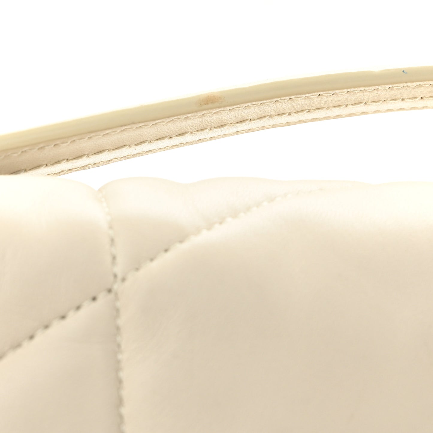 Lambskin Quilted Small Loulou Puffer Monogram Chain Satchel Blanc Vintage