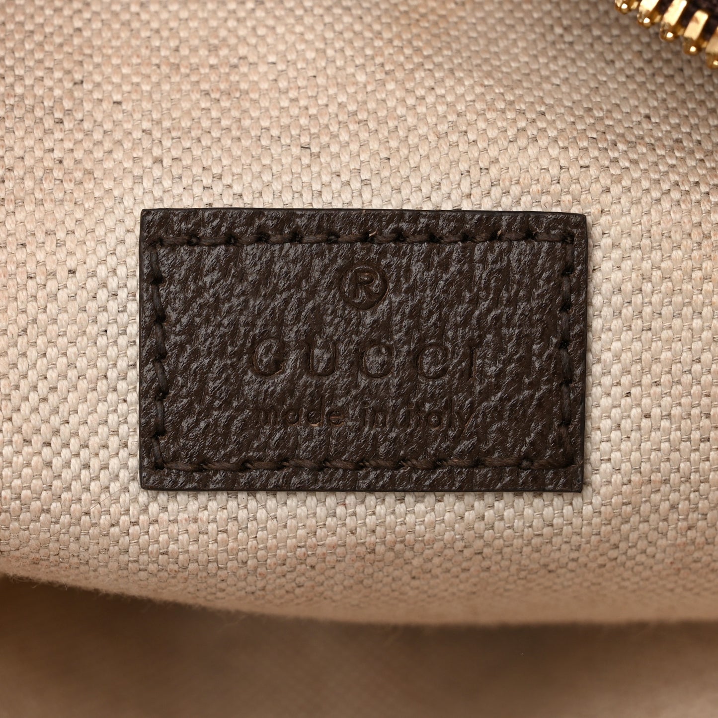 Monogram Jumbo GG Textured Dollar Calfskin Web Belt Bag Camel Ebony New Acero