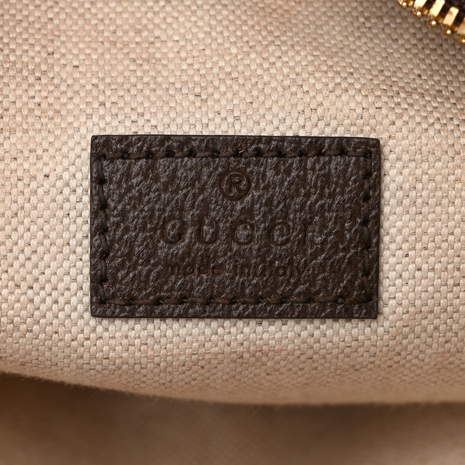Gucci Monogram Jumbo GG Textured Dollar Calfskin Web Belt Bag Camel Ebony New Acero 6 of 11