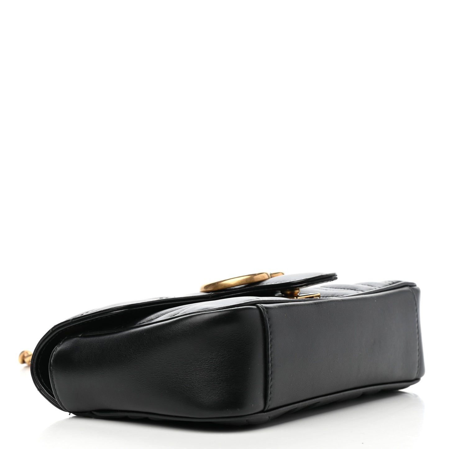 Calfskin Matelasse Mini GG Marmont Shoulder Bag Black