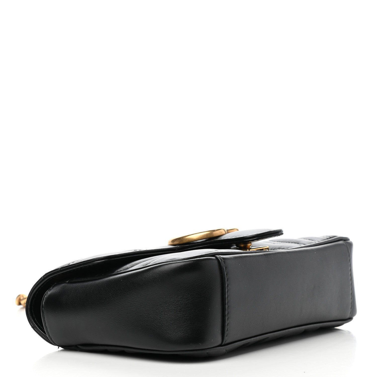 Gucci Calfskin Matelasse Mini GG Marmont Shoulder Bag Black 3 of 7